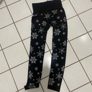 Christmas fleece lined leggings. S/M